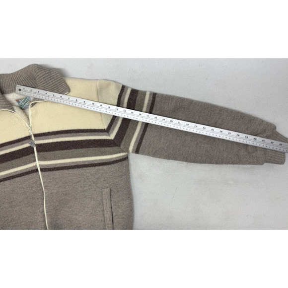 Vintage OUTDOOR EXCHANGE Wool Blend Sherpa Lined Cardigan Sweater Jacket Large - Picture 12 of 13